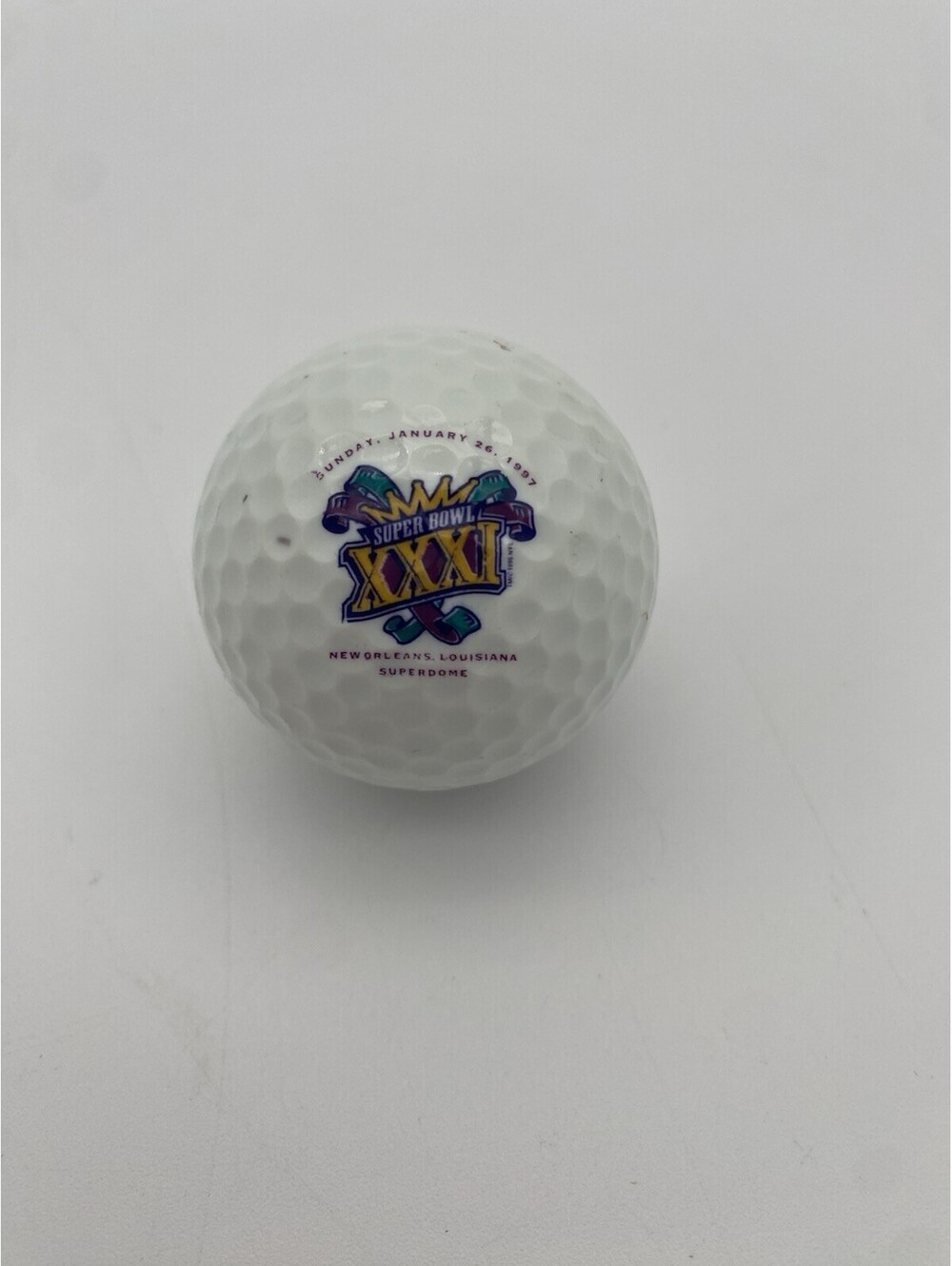 Super Bowl XXXI Golf Ball - 1997 New Orleans, Louisiana Superdome